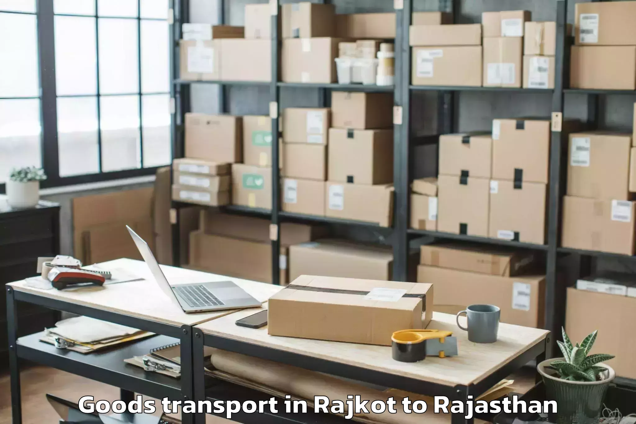 Book Rajkot to Jk Lakshmipat University Jaipu Goods Transport Online